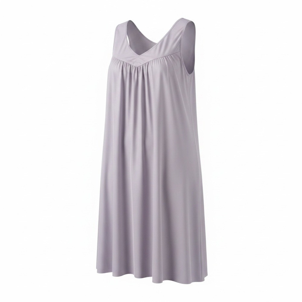 Vanity Fair Nightgown Womens XL Lavender Floral V-Neck Sleeveless 30107